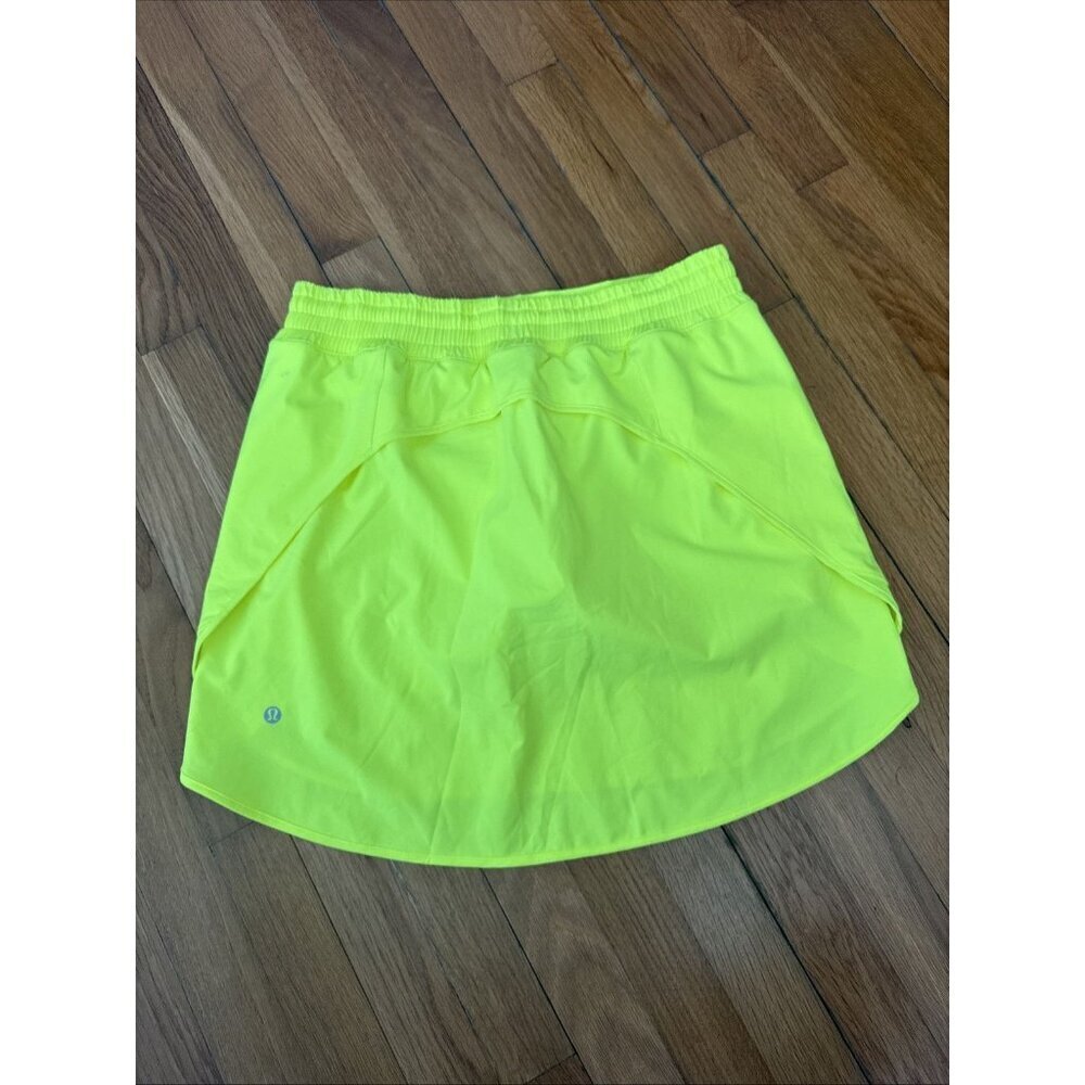 Lululemon Women's Hotty Hot High-Rise Skirt Skorts neon Highlight Yellow Size 10 - Picture 5 of 7